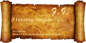 Fleissig Ibolya névjegykártya